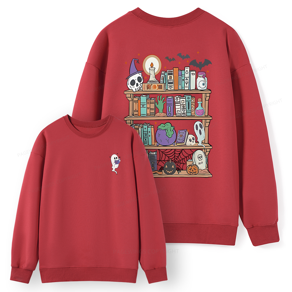Pagewings Ghost Book Reader Halloween Unisex Classic Sweatshirt