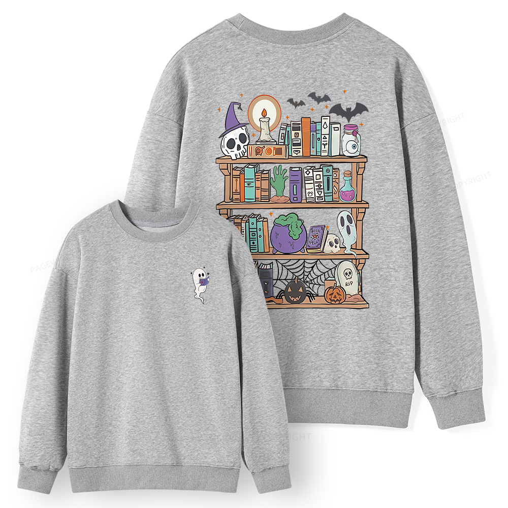 Pagewings Ghost Book Reader Halloween Unisex Classic Sweatshirt