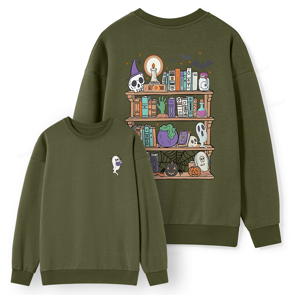 Pagewings Ghost Book Reader Halloween Unisex Classic Sweatshirt