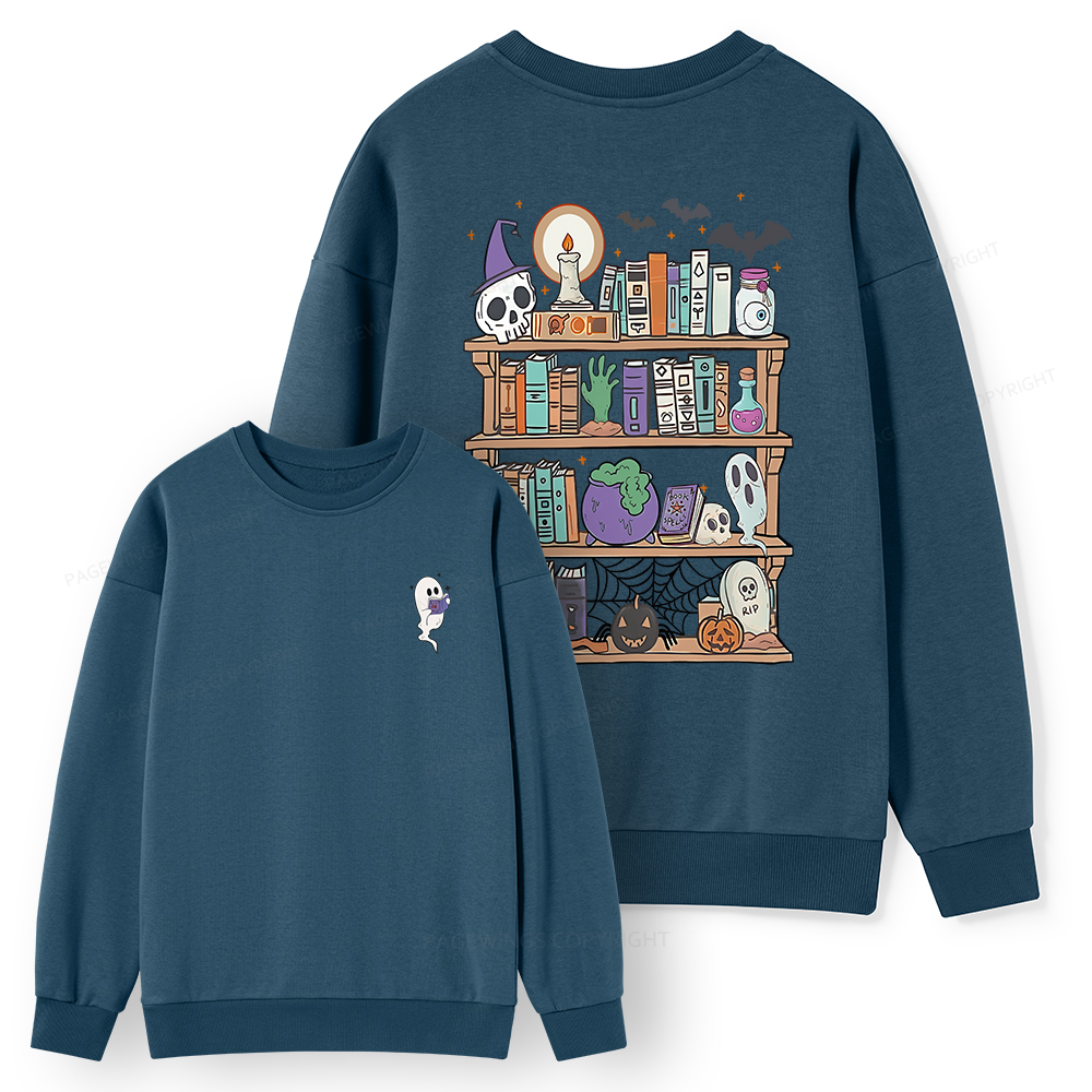 Pagewings Ghost Book Reader Halloween Unisex Classic Sweatshirt