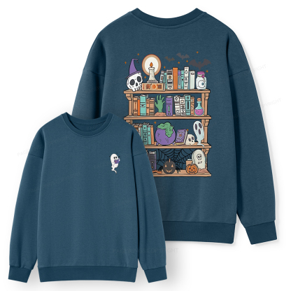 Pagewings Ghost Book Reader Halloween Unisex Classic Sweatshirt