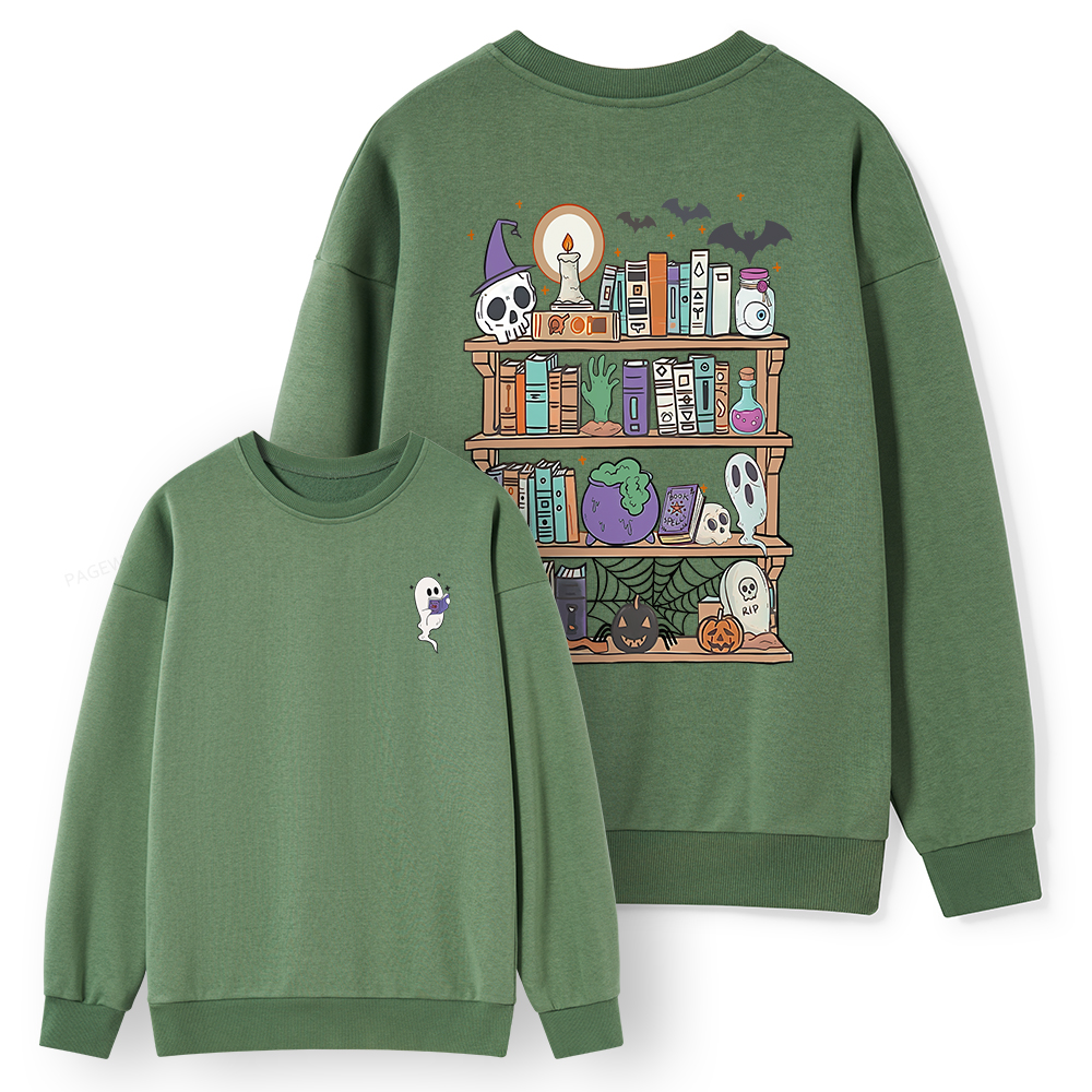 Pagewings Ghost Book Reader Halloween Unisex Classic Sweatshirt