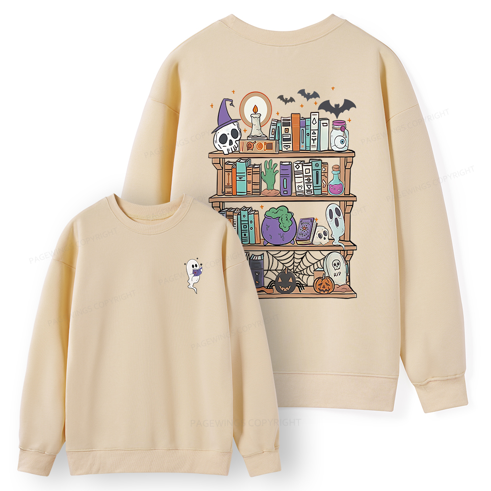 Pagewings Ghost Book Reader Halloween Unisex Classic Sweatshirt