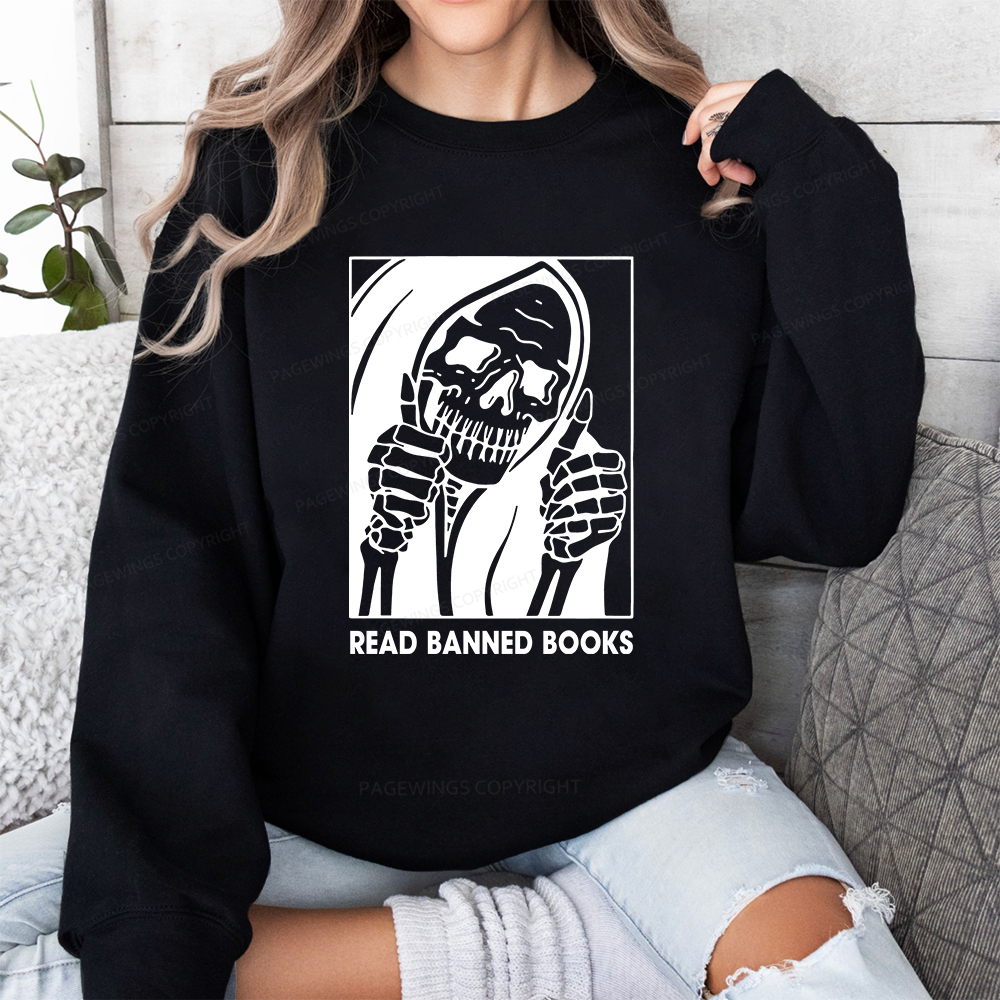 Pagewings Read Banned Books Unisex Classic Sweatshirt