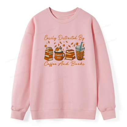 Pagewings Easily Distracted By Coffee And Books Unisex Classic Sweatshirt