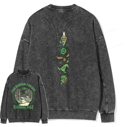 Pagewings Forbidden Forest Unisex Washed Sweatshirt