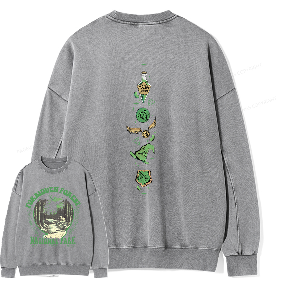 Pagewings Forbidden Forest Unisex Washed Sweatshirt
