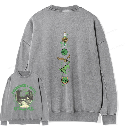 Pagewings Forbidden Forest Unisex Washed Sweatshirt