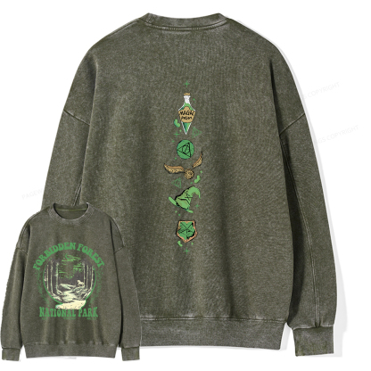 Pagewings Forbidden Forest Unisex Washed Sweatshirt