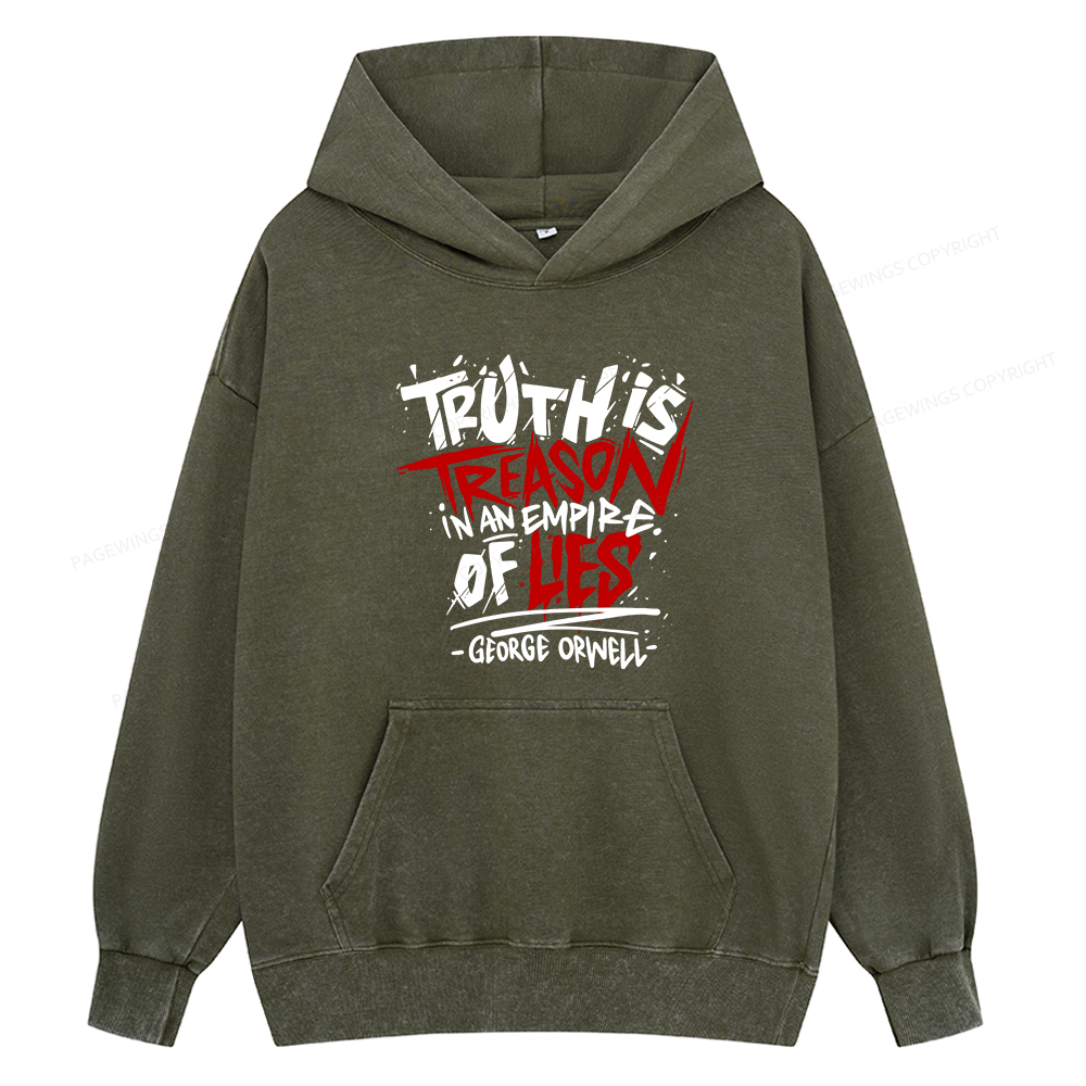 Pagewings Truth Is Treason In An Empire Of Lies Unisex Washed Hoodie