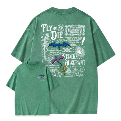 Pagewings Fly Or Die Unisex Washed T-shirt
