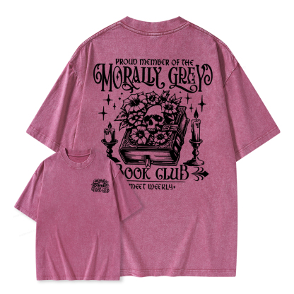Pagewings Morally Grey Book Club Unisex Washed T-shirt
