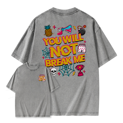 Pagewings You Will Not Break Me Unisex Washed T-shirt