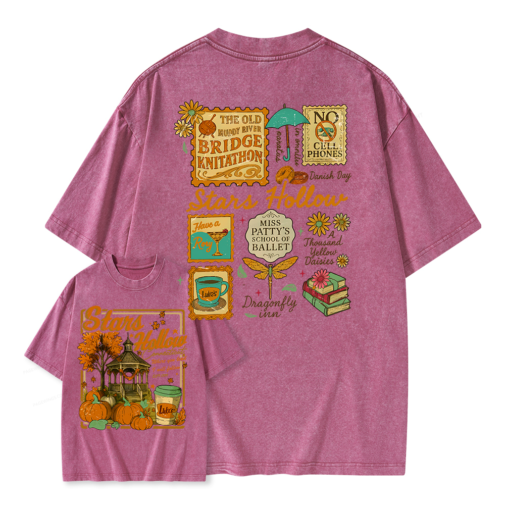 Pagewings Stars Hollow Unisex Washed T-shirt