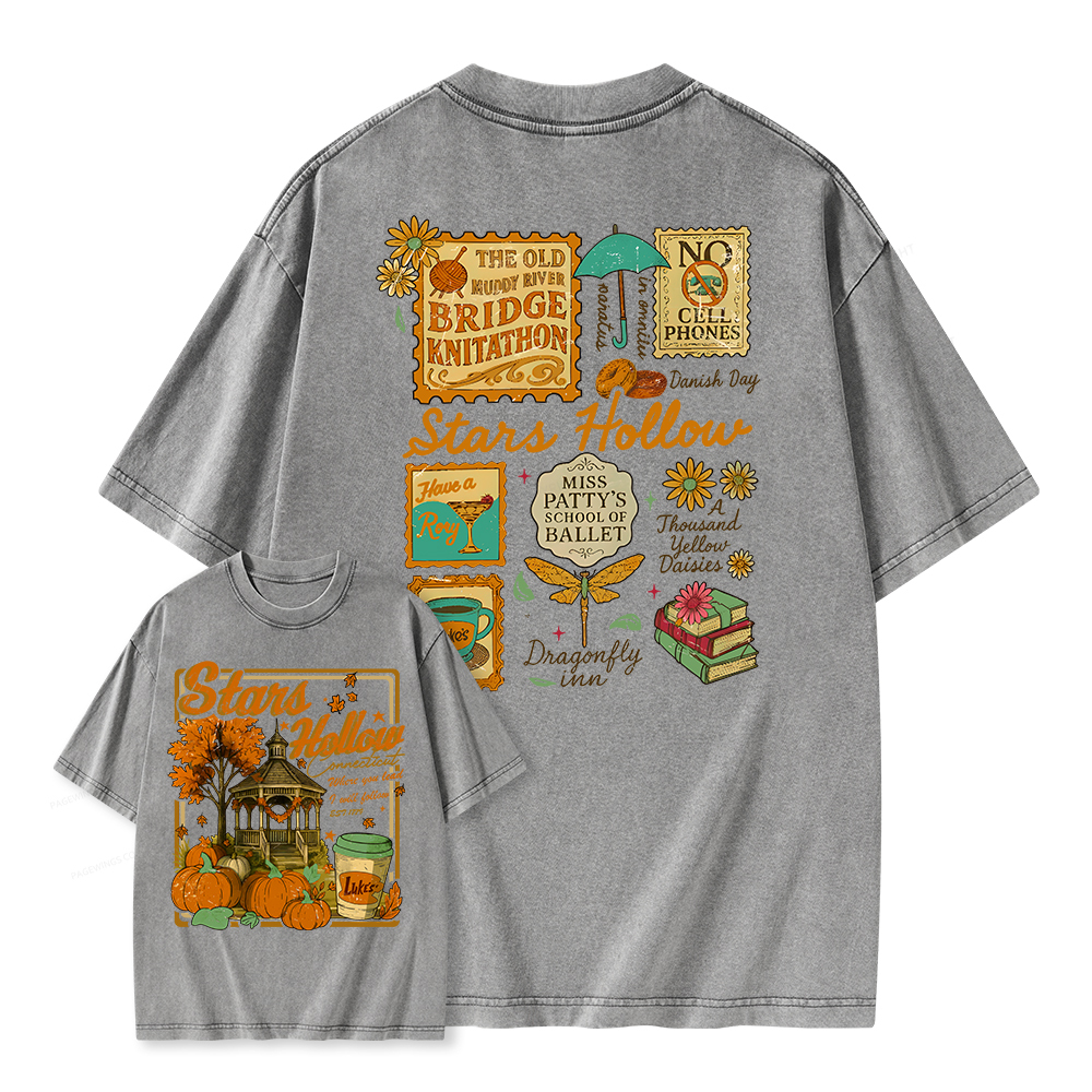 Pagewings Stars Hollow Unisex Washed T-shirt
