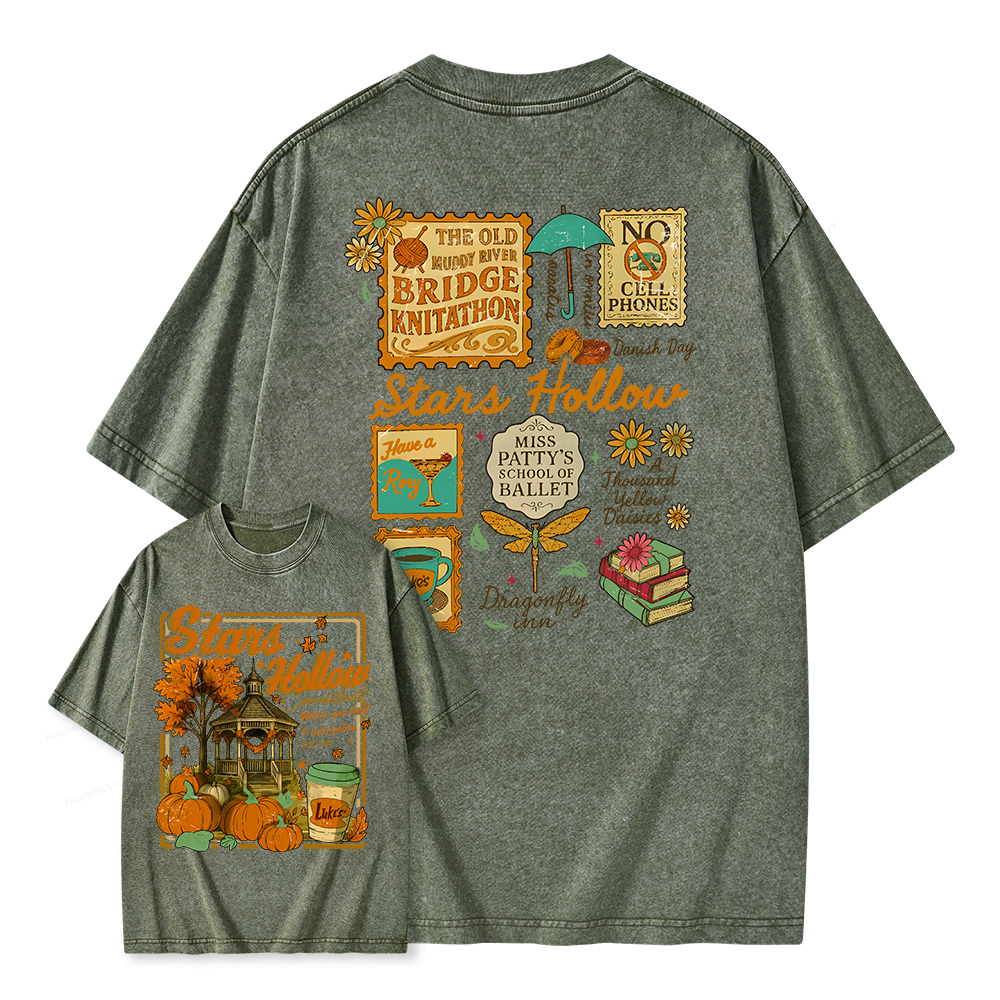 Pagewings Stars Hollow Unisex Washed T-shirt