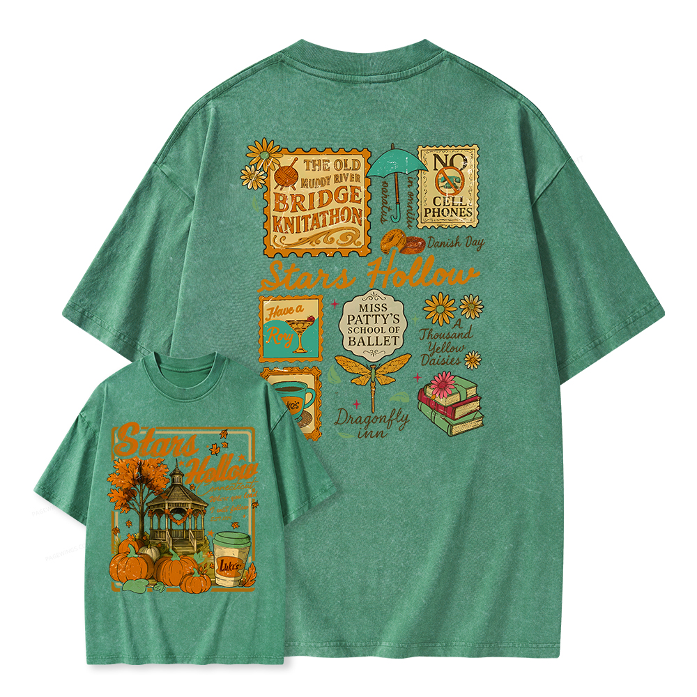 Pagewings Stars Hollow Unisex Washed T-shirt