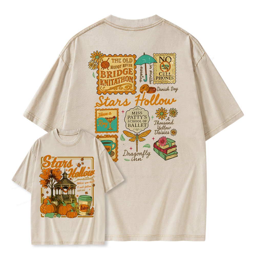 Pagewings Stars Hollow Unisex Washed T-shirt