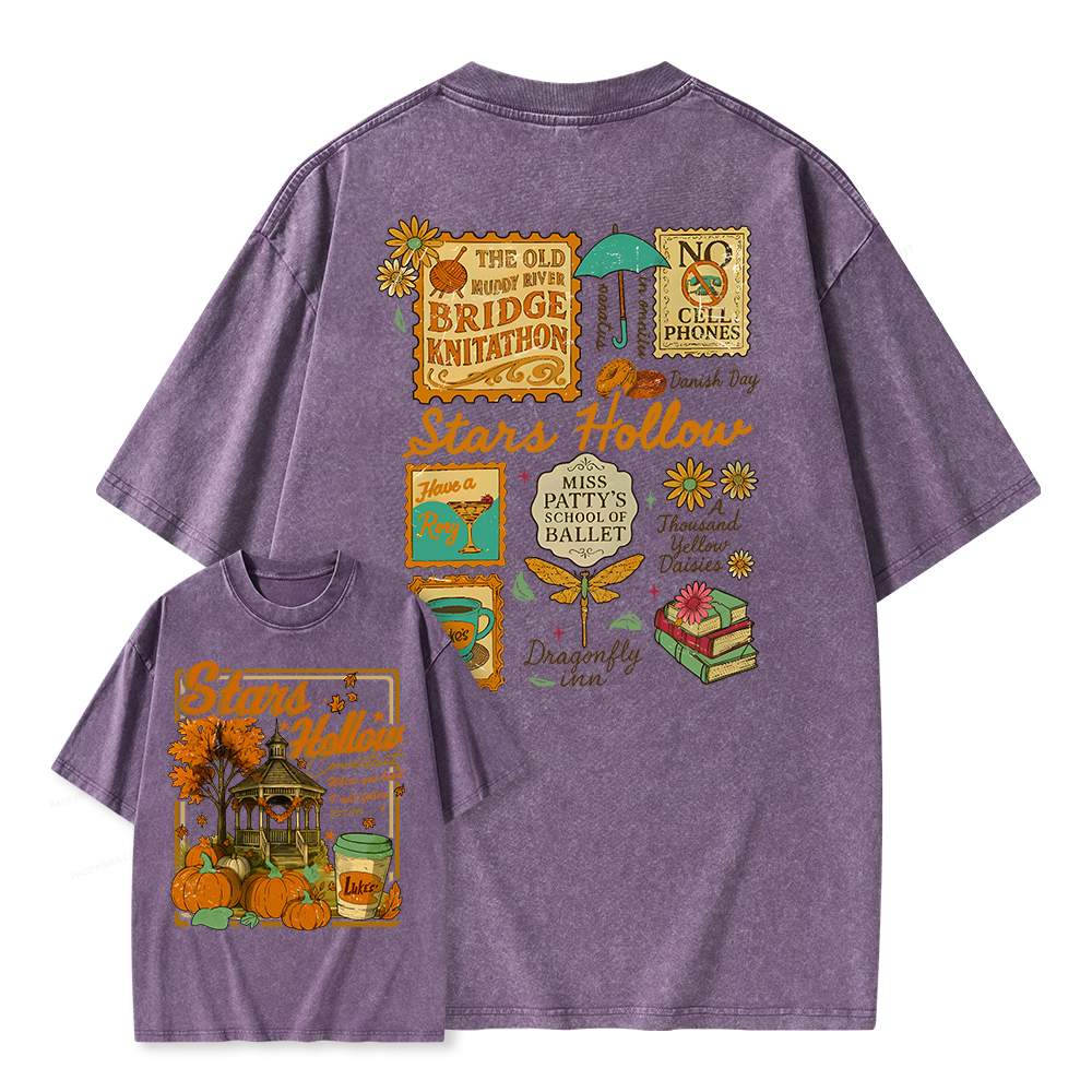 Pagewings Stars Hollow Unisex Washed T-shirt