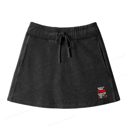 Pagewings What's More Punk Than The Public Library Women Drawstring Washed Mini Skirts
