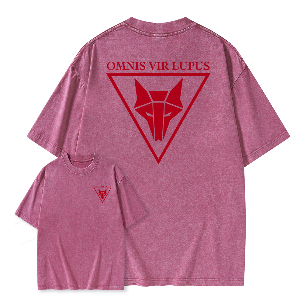 Pagewings Omnis Vir Lupus Unisex Washed T-shirt