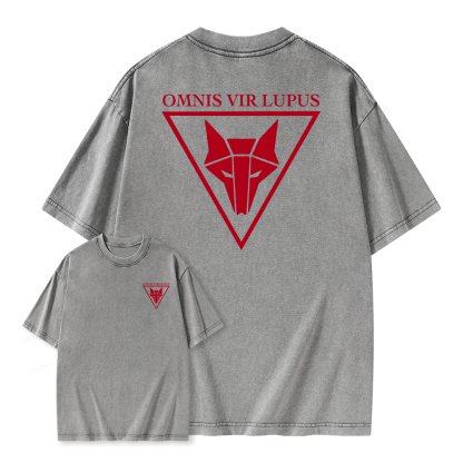 Pagewings Omnis Vir Lupus Unisex Washed T-shirt