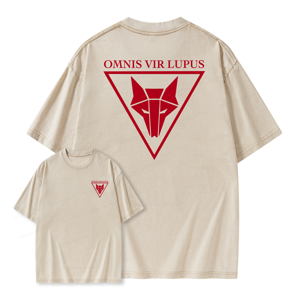 Pagewings Omnis Vir Lupus Unisex Washed T-shirt