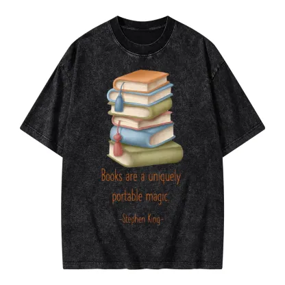 Pagewings Books Are A Uniquely Portable Magic Unisex Washed T-shirt
