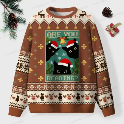 Pagewings Are You Reading Unisex Ugly Knit Sweatshirt
