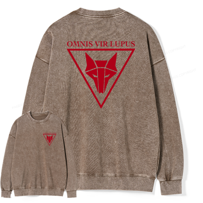 Pagewings Omnis Vir Lupus Unisex Washed Sweatshirt