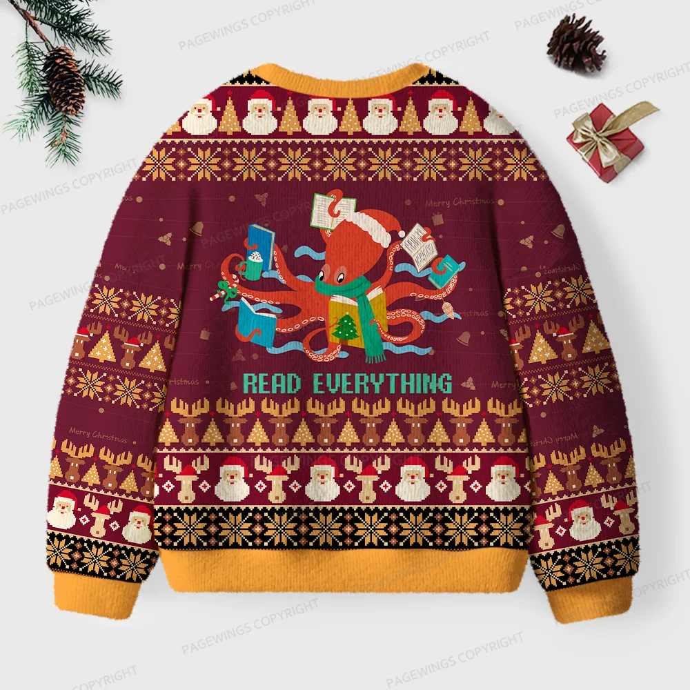 Pagewings Read Everything Unisex Ugly Knit Sweatshirt