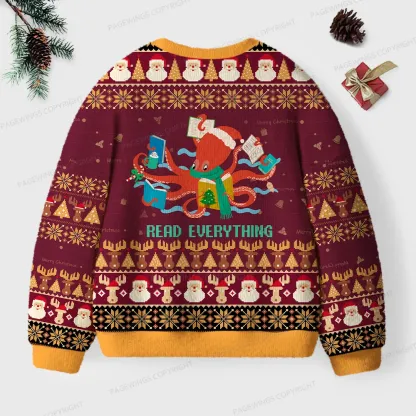 Pagewings Read Everything Unisex Ugly Knit Sweatshirt