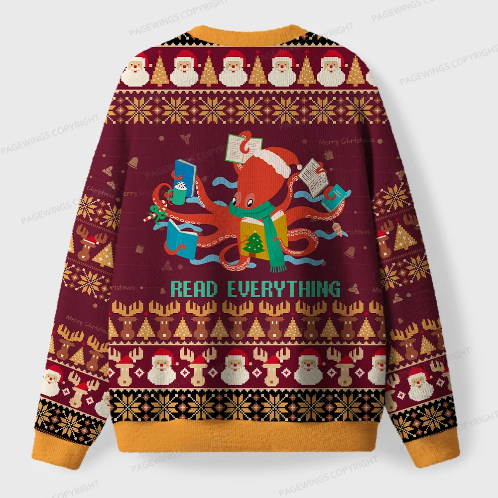 Pagewings Read Everything Unisex Ugly Knit Sweatshirt