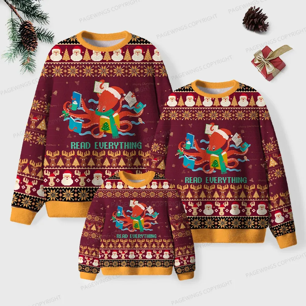 Pagewings Read Everything Unisex Ugly Knit Sweatshirt
