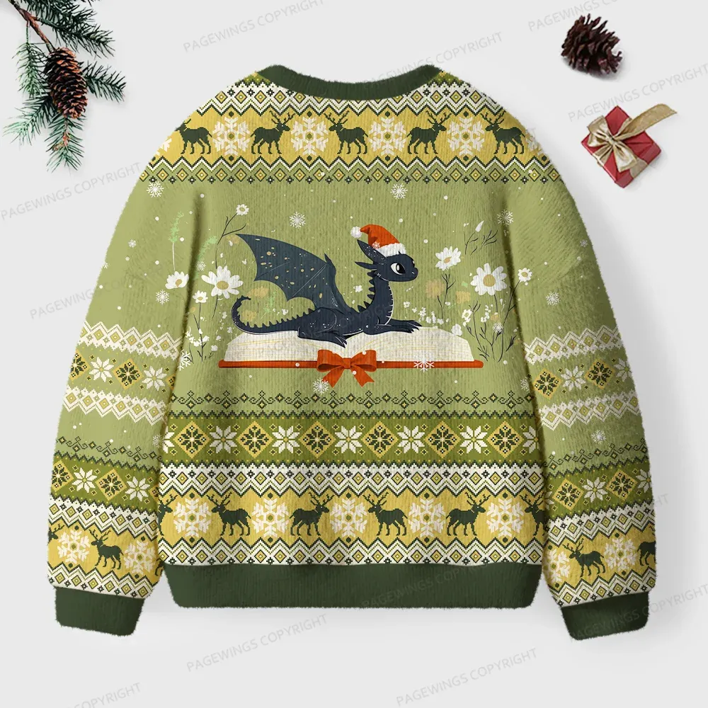 Pagewings Read Books Be Kind Stay Weird Unisex Ugly Knit Sweatshirt