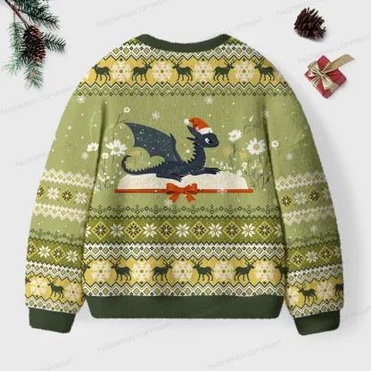 Pagewings Read Books Be Kind Stay Weird Unisex Ugly Knit Sweatshirt