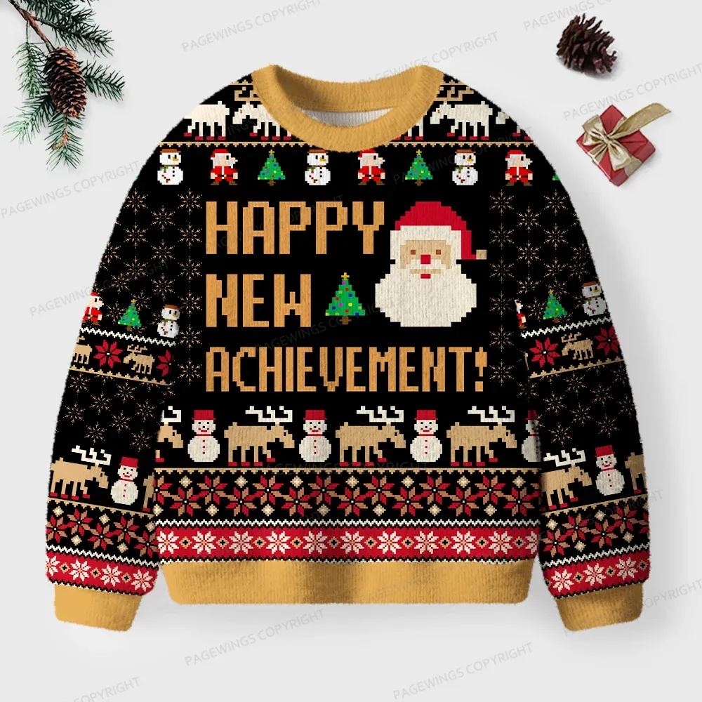 Pagewings Happy New Achievement Unisex Ugly Sweatshirt