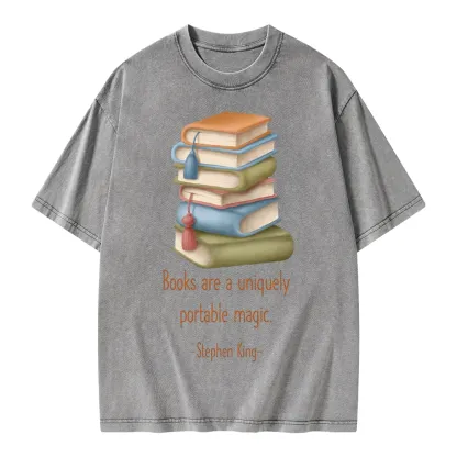 Pagewings Books Are A Uniquely Portable Magic Unisex Washed T-shirt