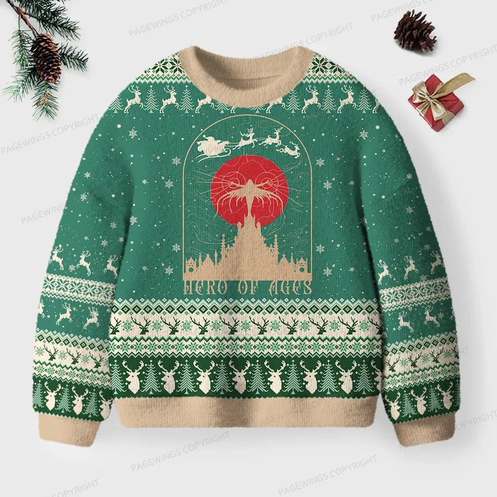 Pagewings Hero Of Ages Unisex Ugly Knit Sweatshirt