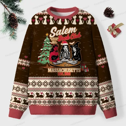 Pagewings Salem Book Club Unisex Ugly Knit Sweatshirt