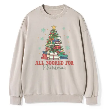 Pagewings All Booked for Christmas Washed Sweatshirt