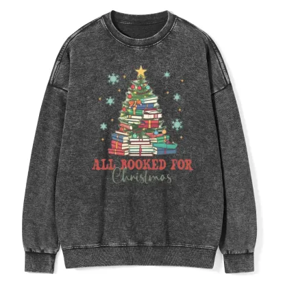 Pagewings All Booked for Christmas Washed Sweatshirt