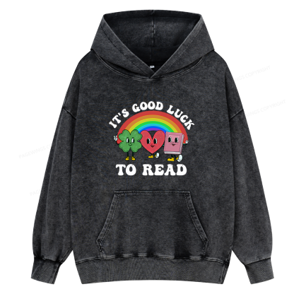 Pagewings St. Patrick's Day Librarian Unisex Washed Hoodie