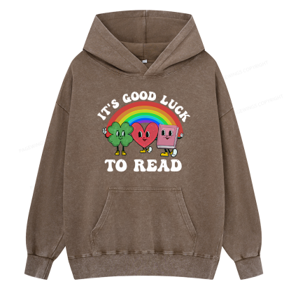 Pagewings St. Patrick's Day Librarian Unisex Washed Hoodie