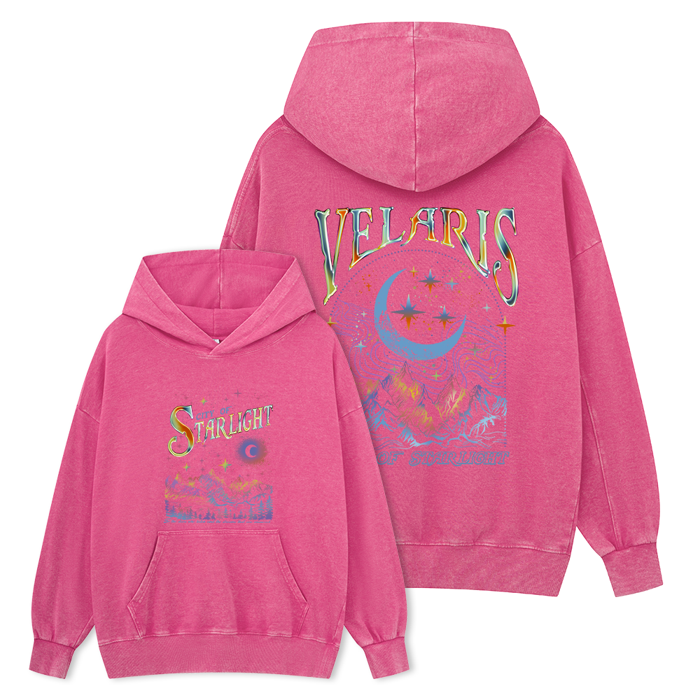 Pagewings Velaris City Of Starlight ACOTAR Two-Sided Unisex Washed Hoodie