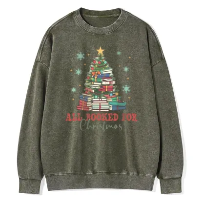 Pagewings All Booked for Christmas Washed Sweatshirt