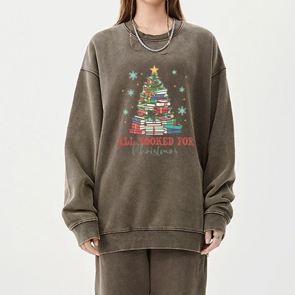 Pagewings All Booked for Christmas Washed Sweatshirt