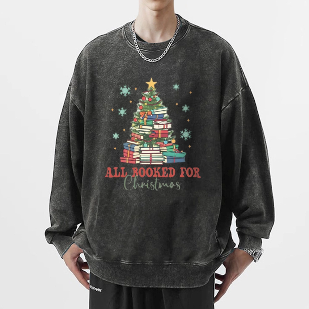 Pagewings All Booked for Christmas Washed Sweatshirt