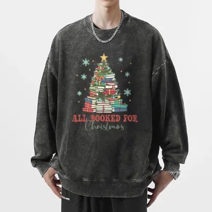 Pagewings All Booked for Christmas Washed Sweatshirt