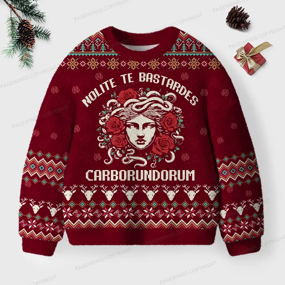 Pagewings Nolite Te Bastardes Carborundorum Unisex Ugly Knit Sweatshirt